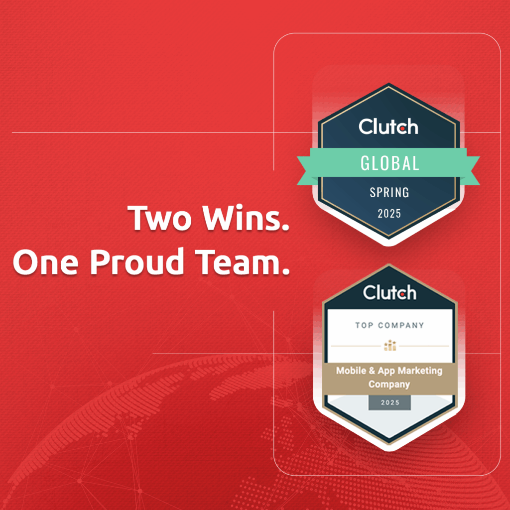 Studio mosaic won 2 awards, the Clutch Global Spring 2025 and the Top Company Mobile and App Marketing 2025